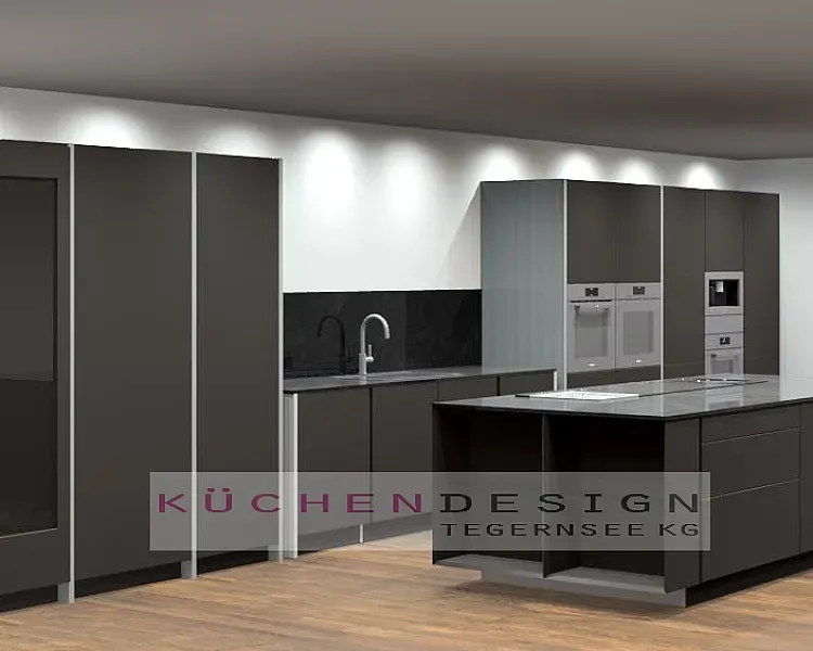 Poggenpohl ML (matt Lack) diamantgrau mit Edelstahl Blades