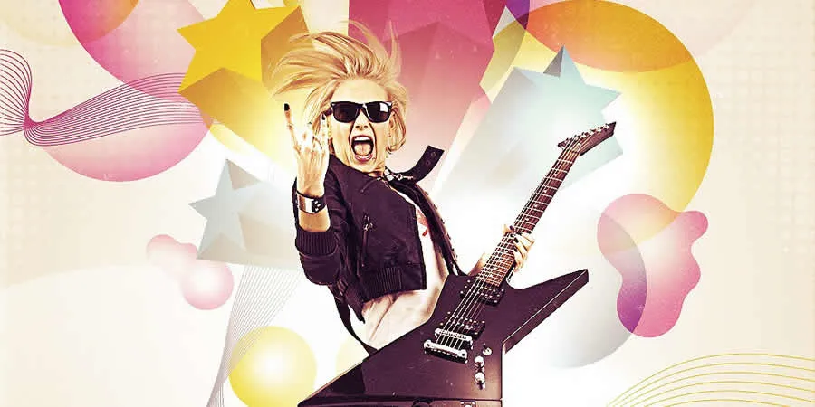 Poster mit dekorativen Elementen in Photoshop