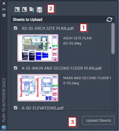 Push to Autodesk Docs Palette Screenshot