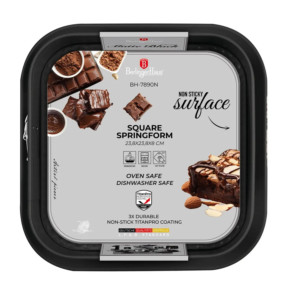 Quadratische Springform 28x28 cm Berlinger Haus BH7890 Mattschwarz