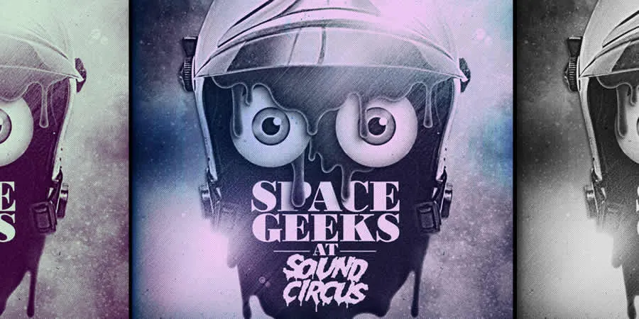 Retro-Illustration mit Weltraumhelm in Photoshop