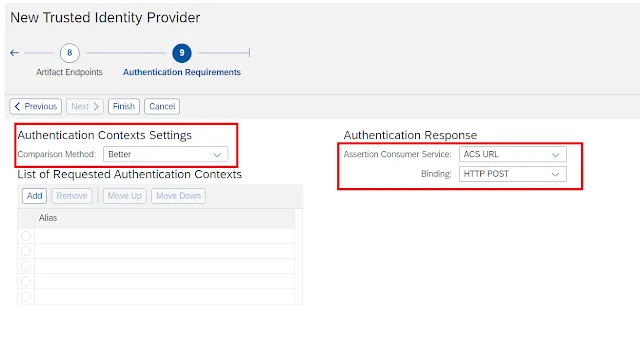 SAML2 Konfiguration Schritt 14
