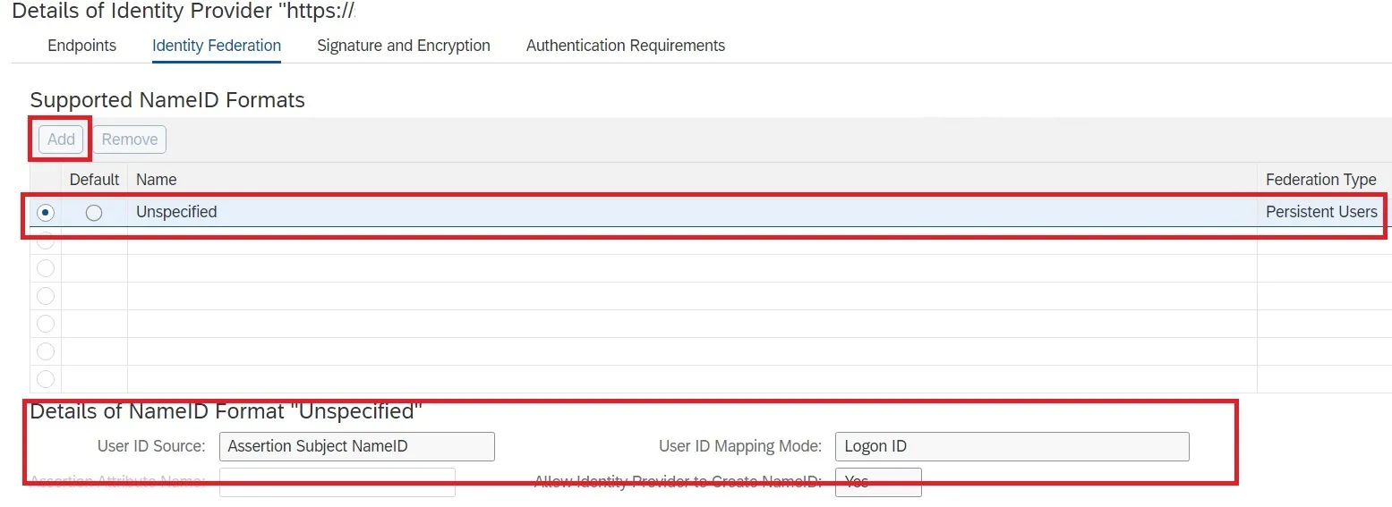 SAML2 Konfiguration Schritt 15 Teil 2