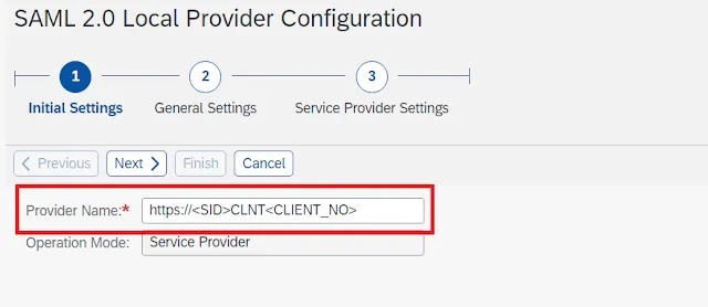 SAML2 Konfiguration Schritt 3