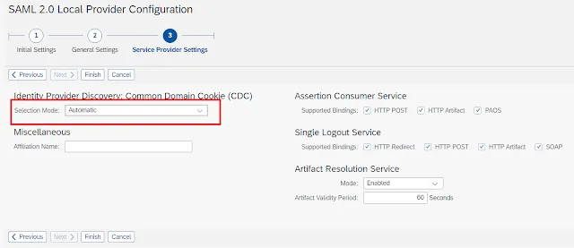 SAML2 Konfiguration Schritt 4