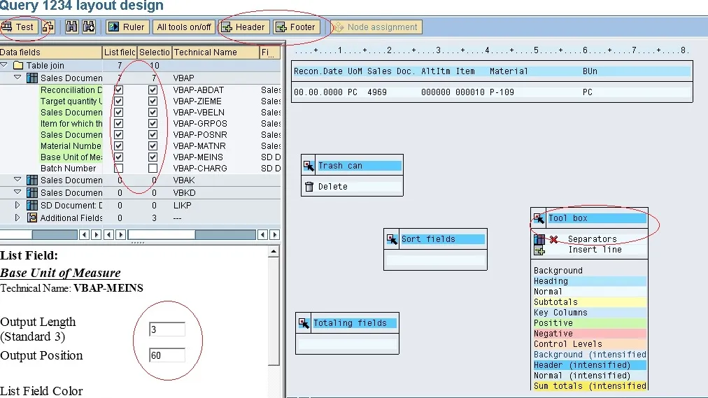 SAP Query Basic List Anpassung