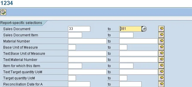 SAP Query Testergebnis