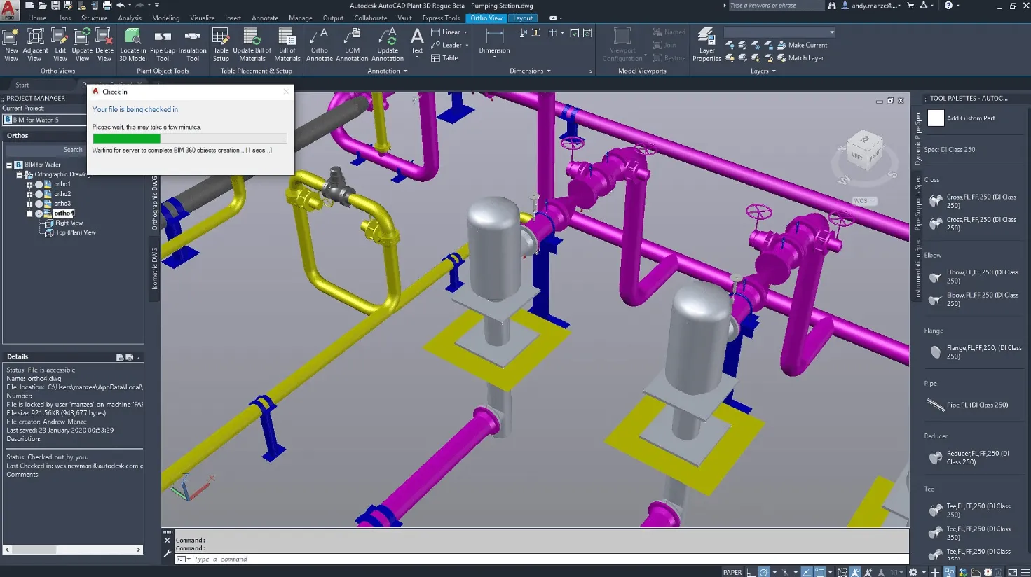 Schnittstelle von AutoCAD Plant 3D
