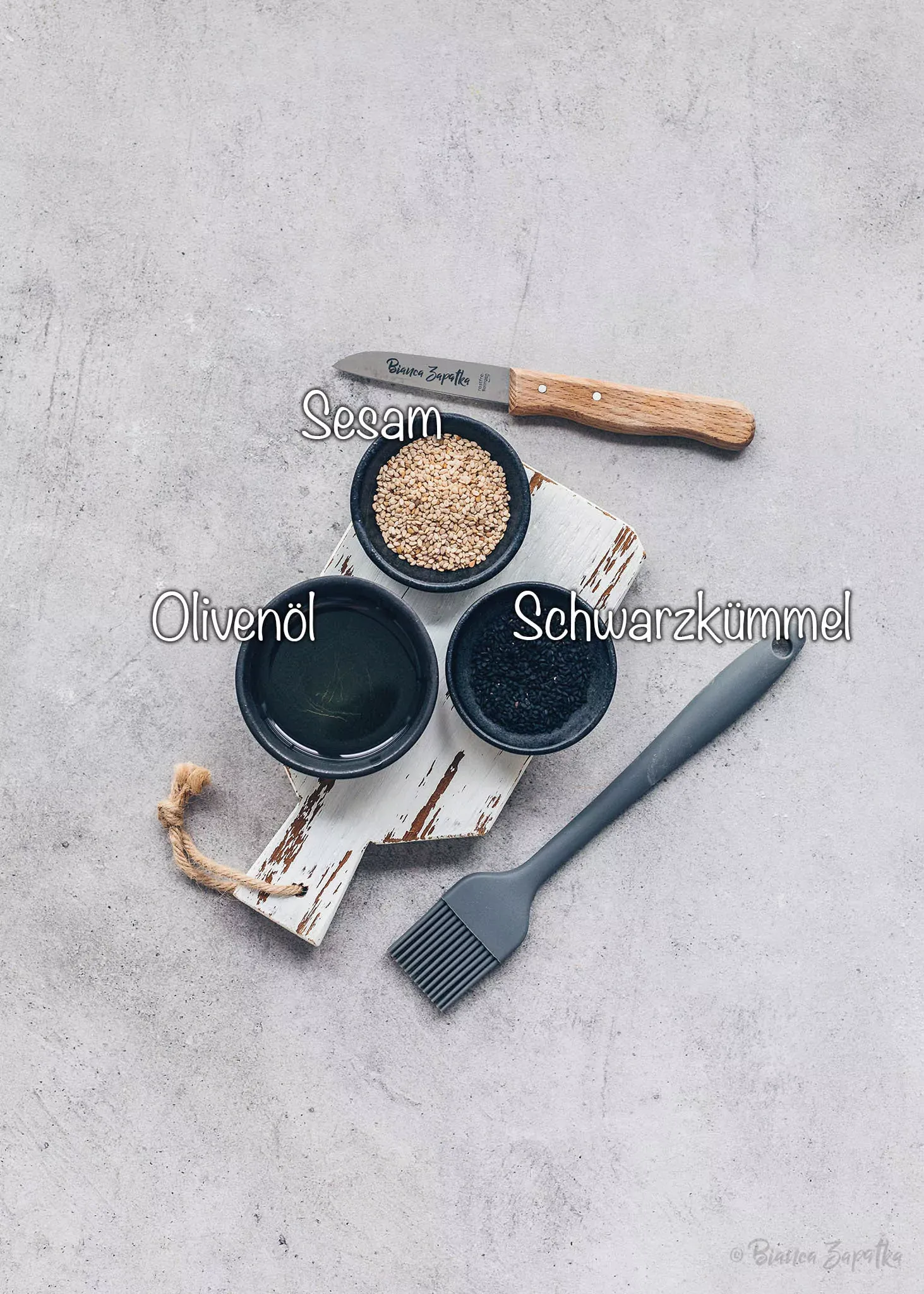 Sesam, Schwarzkümmel, Olivenöl