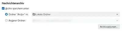 Thunderbird Archivordner einstellen
