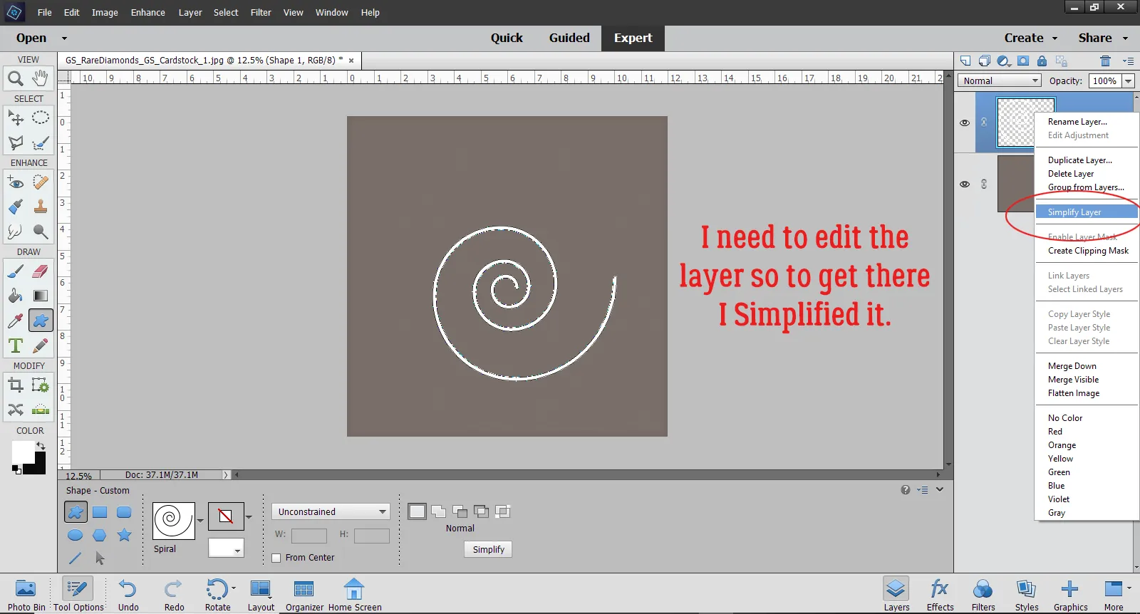 Vereinfachen der Ebene