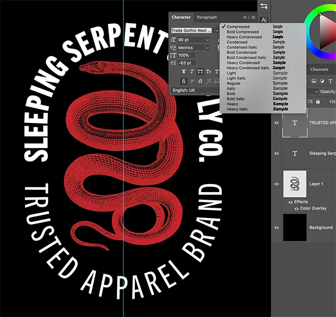 Verschieben des Textes nach außen durch Zeichenverschiebung