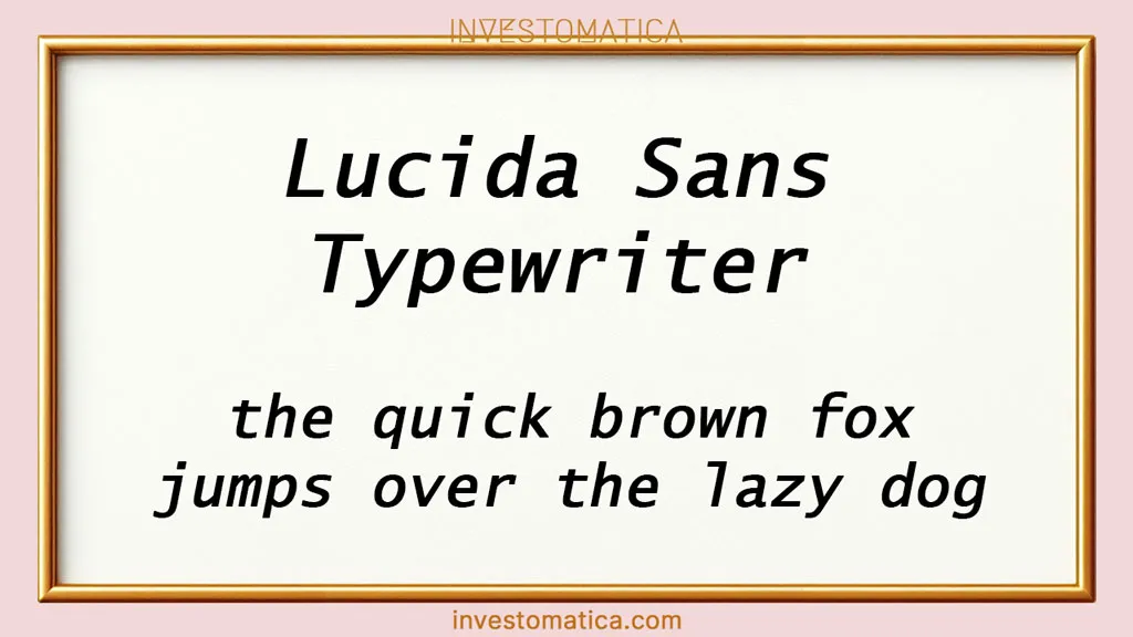 Vorschau der Schriftart Lucida Sans Typewriter