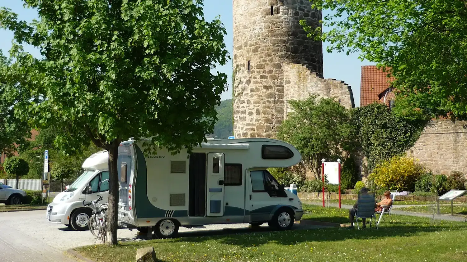 Wohnmobilstellplatz am Rapunzelturm in Witzenhausen