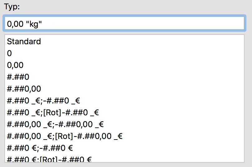 Zahlen formatieren, eigene Einheiten festlegen