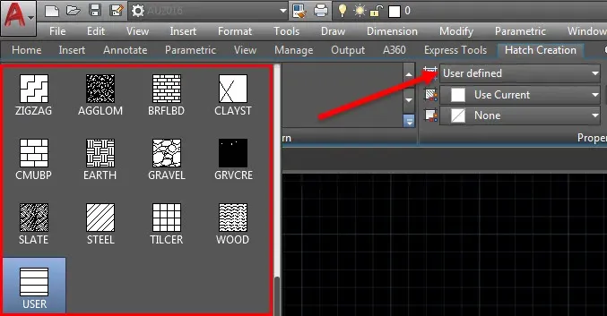 User Defined Hatches in Ribbon